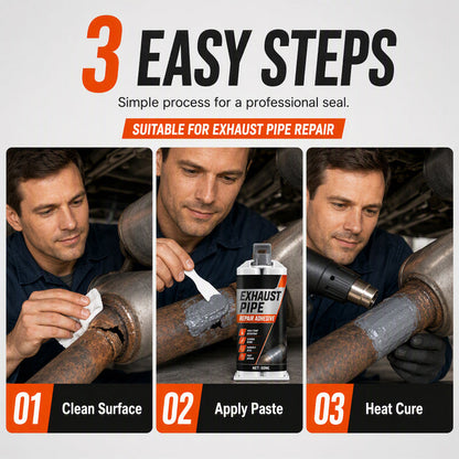 🥳2026 HOT SALE🥳🔧 50% OFF! High Temp Exhaust Pipe Repair Glue – Permanent bond for iron & steel, withstands extreme heat & vibration. Fix exhaust leaks yourself – save on costly garage repairs! 🚗✅